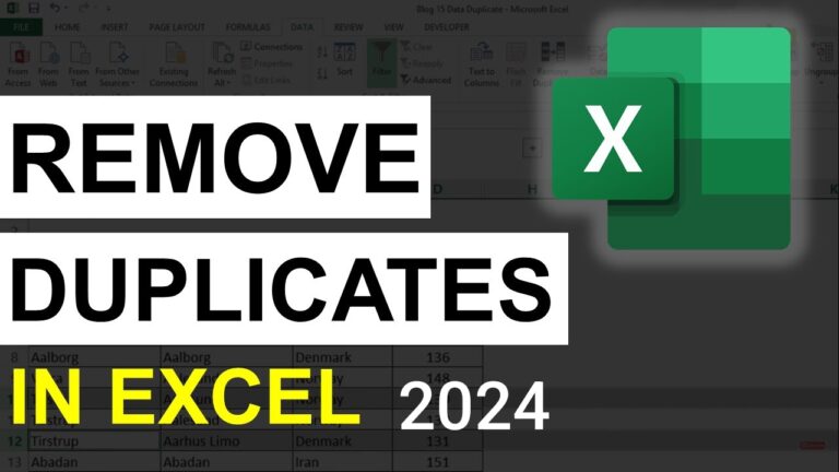 How to remove duplicates in excel